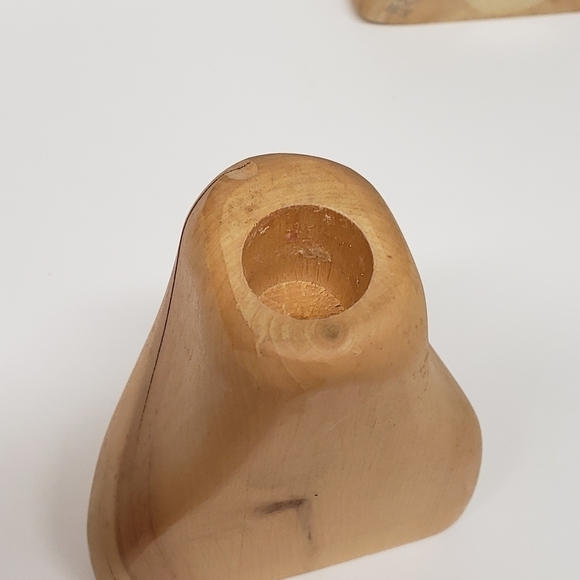 Veronicas Aspen Works Colorado Wood Leaf Log Cabin Candle Holder Set - Picture 7 of 7